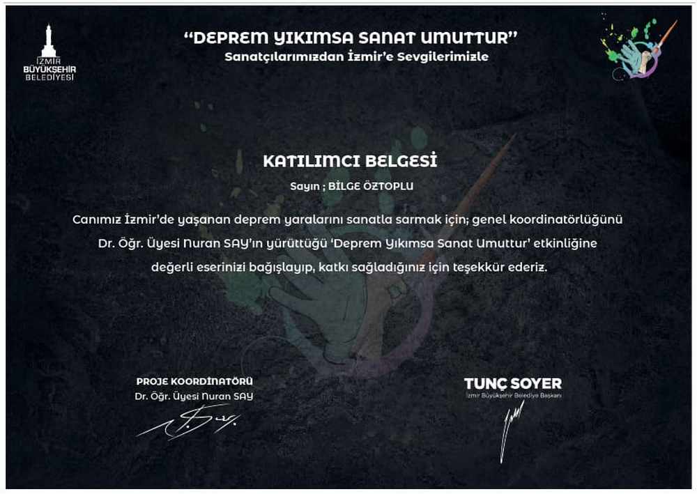 Deprem Yıkımsa, Sanat Umuttur Sergisi